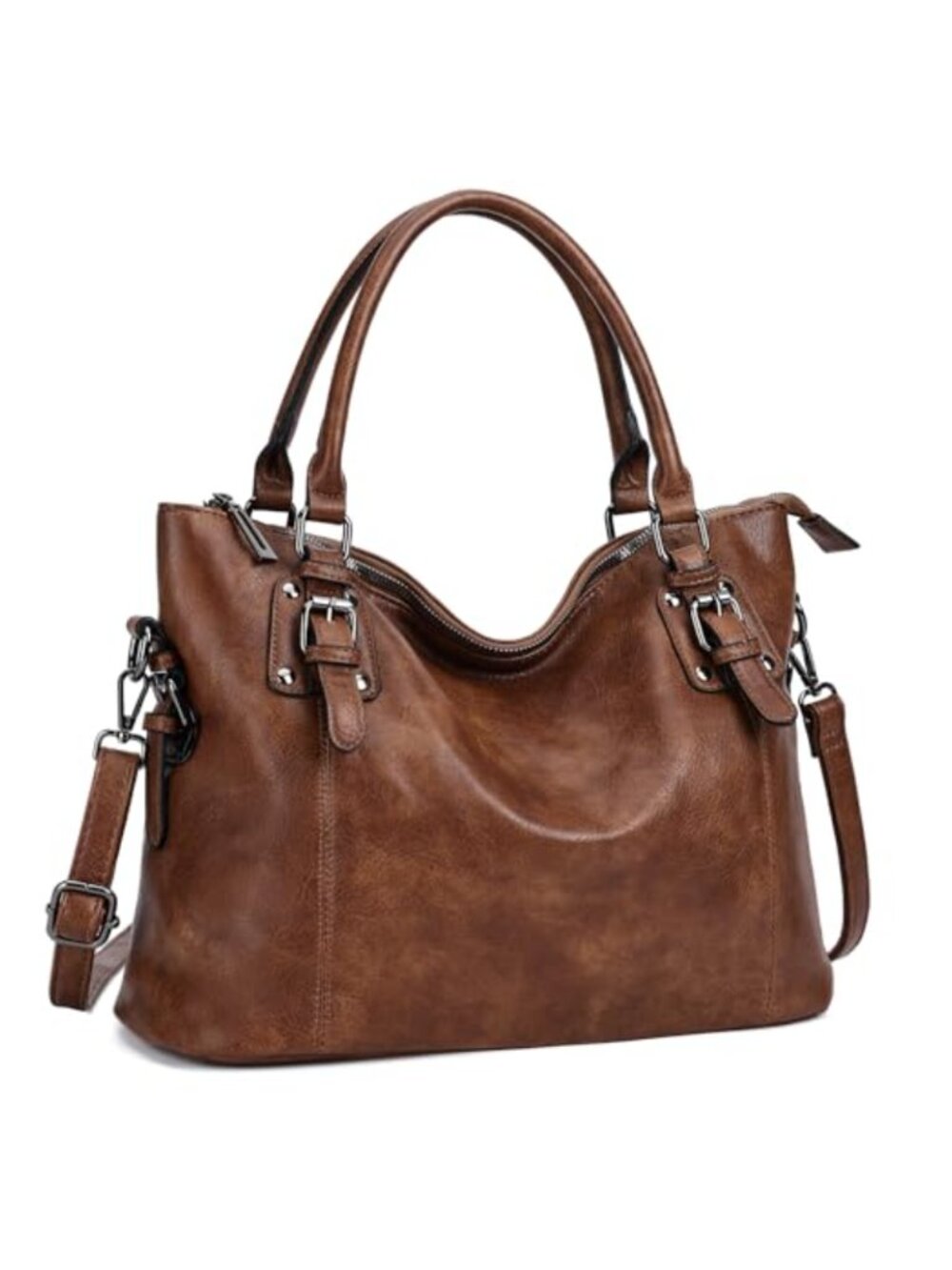 Hobo Bag Faux Leather Shoulder Handbag Adjustable Strap Purse